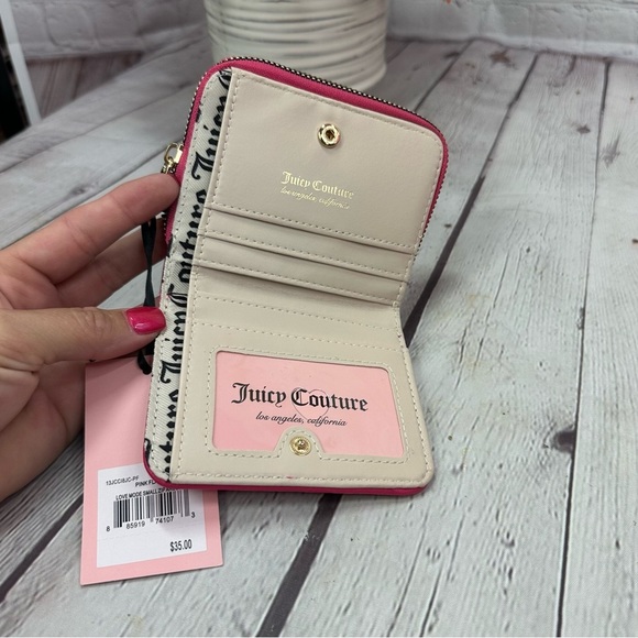 NWT Juicy Couture Pink flash love mode Heart Embellished small zip around Wallet - Picture 5 of 8